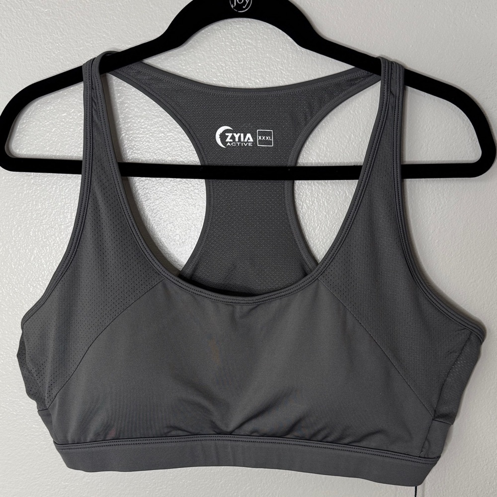 Zyia Active Gray classic mesh Sports Bra RC 3XL